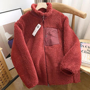 Trendige Vintage Fleece Winterjacke