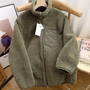Trendige Vintage Fleece Winterjacke