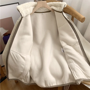 Trendige Vintage Fleece Winterjacke