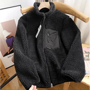 Trendige Vintage Fleece Winterjacke