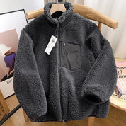 Trendige Vintage Fleece Winterjacke
