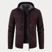 Stilvolle Winter Strickjacke mit Kapuze