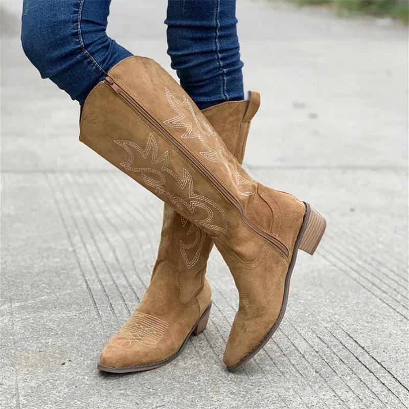 Bestickte Knie Cowboystiefel