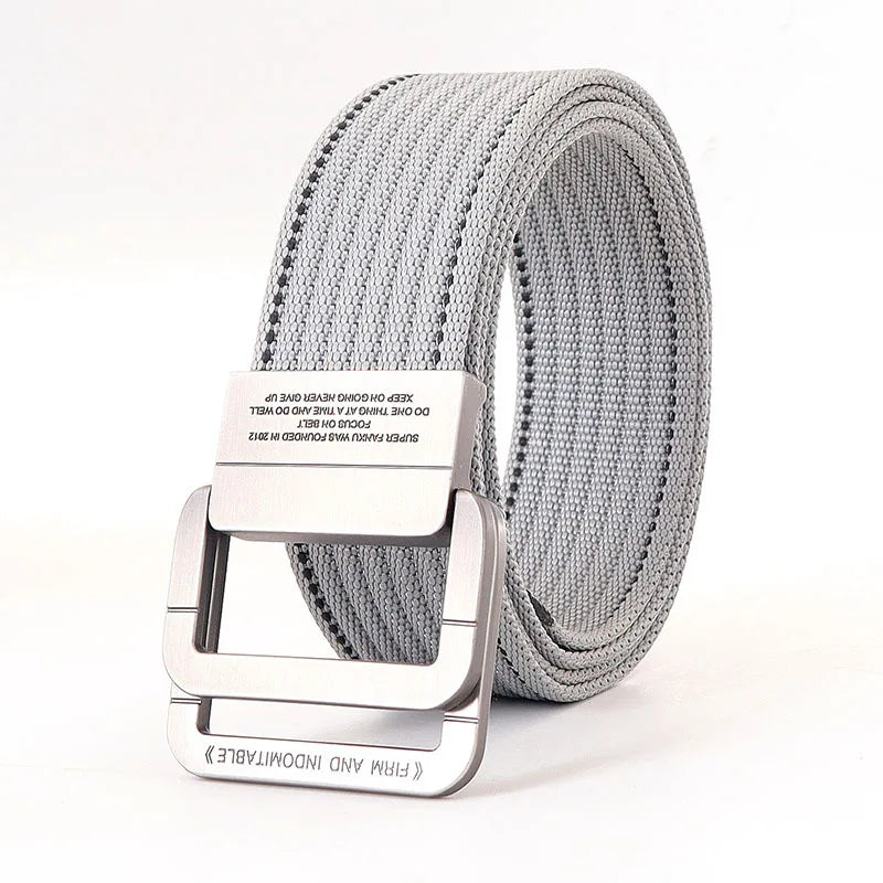 Gestreifter Canvas Ringgürtel
