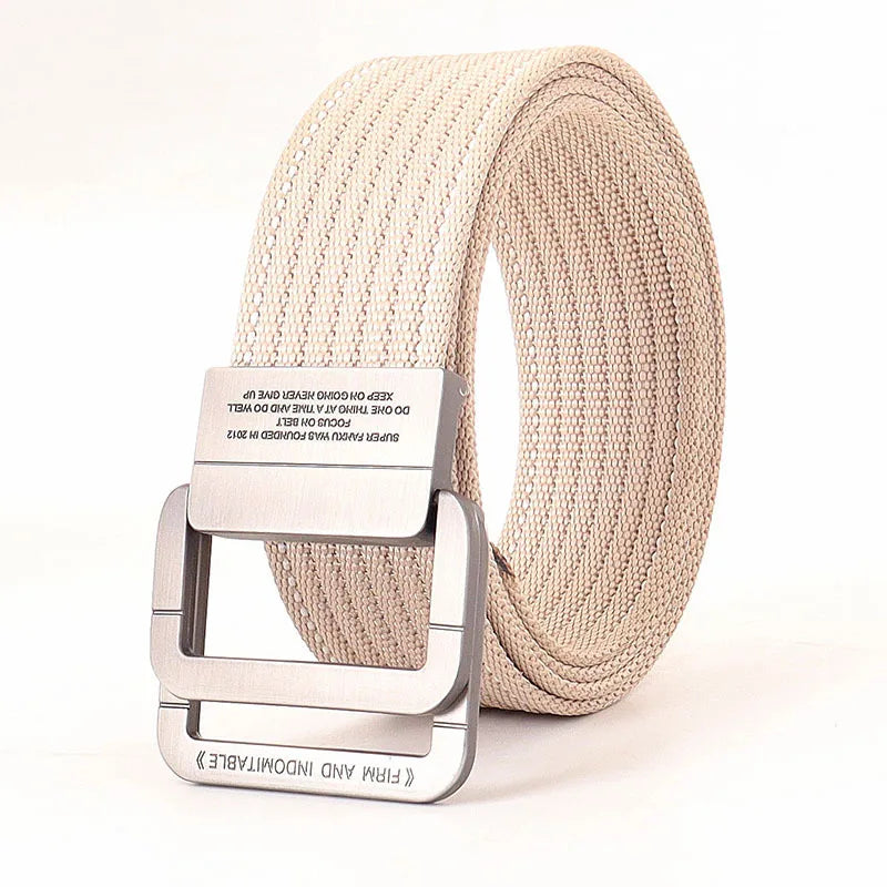 Gestreifter Canvas Ringgürtel