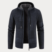 Stilvolle Winter Strickjacke mit Kapuze