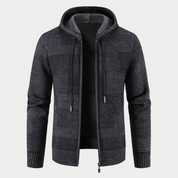 Stilvolle Winter Strickjacke mit Kapuze