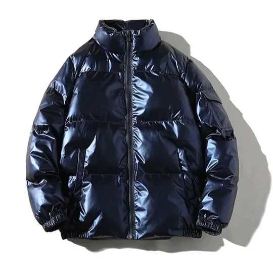 Metallische Winter-Pufferjacke für Herren