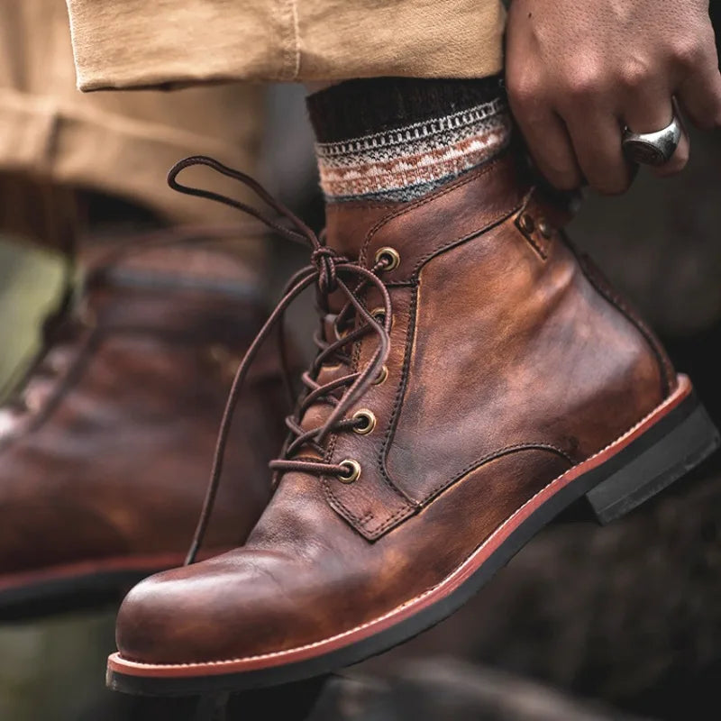 Herren Retro Schnürstiefel