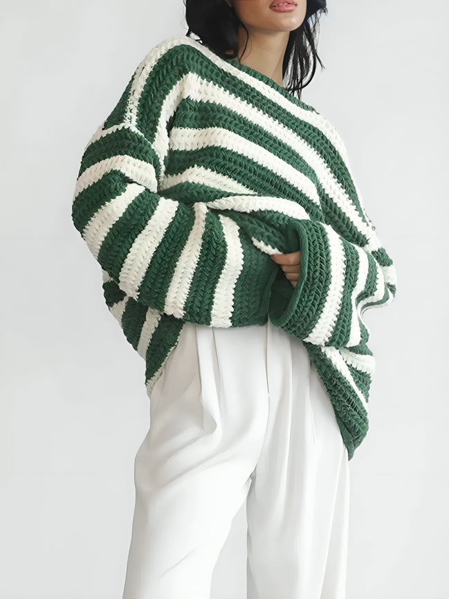 Gestreifte Oversized Pullover