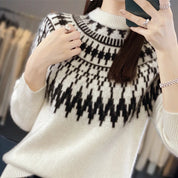 Damen Norweger Pullover Fair Isle