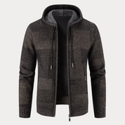 Stilvolle Winter Strickjacke mit Kapuze