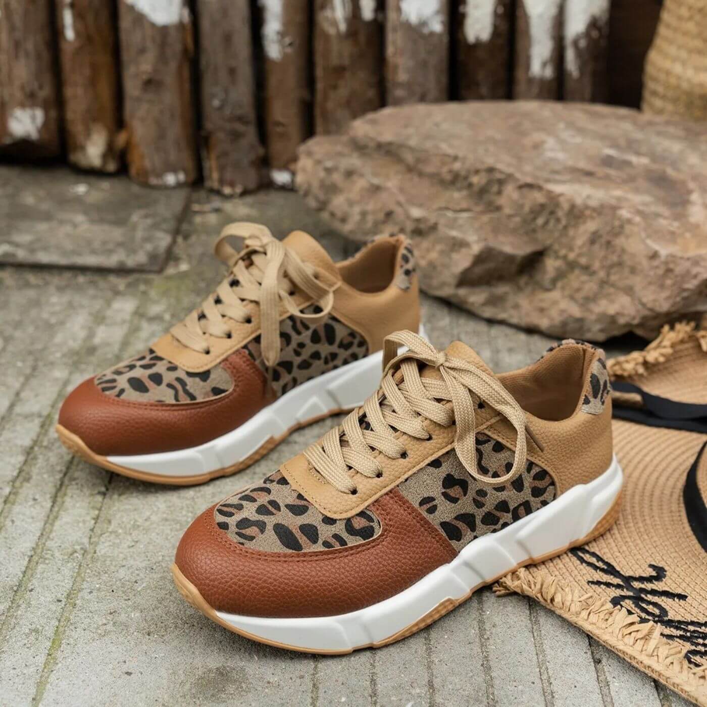 Orthopädische Leopardendruck Sneakers