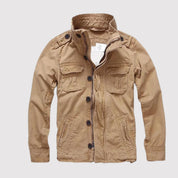 Herren Retro Denimjacke im Armeestil