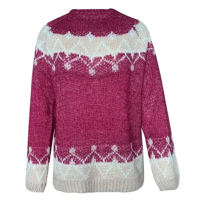 Damen Pullover mit Norweger Muster