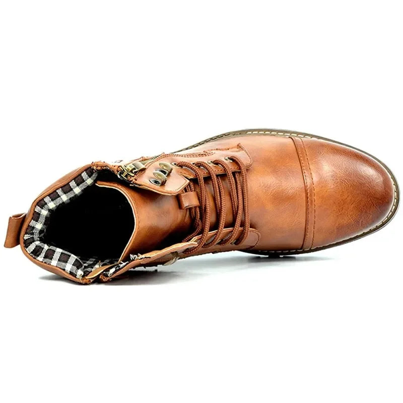 Mittellange Schnürstiefel aus Leder für Herren