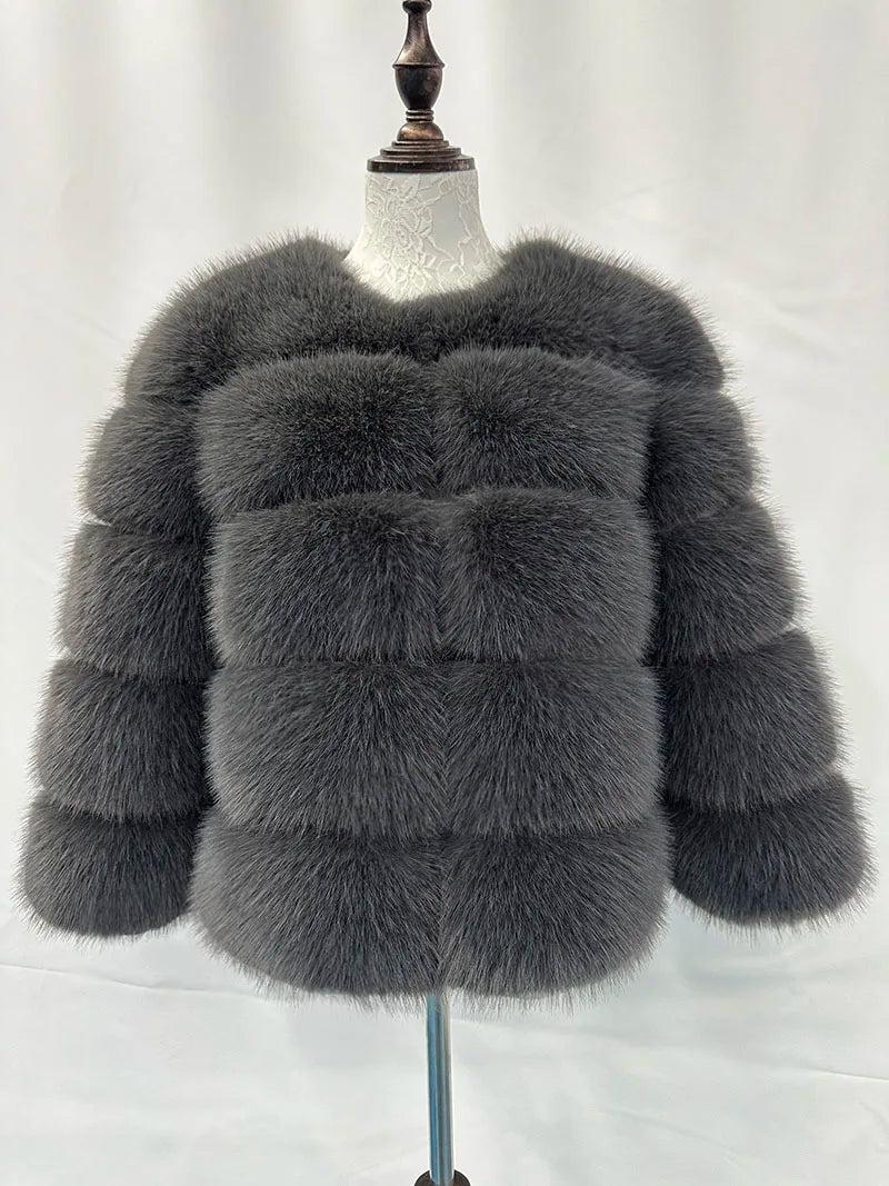 Stilvolle Kunstpelz-Jacke