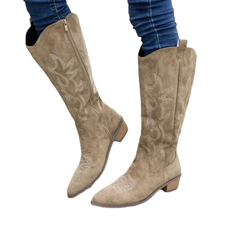 Bestickte Knie Cowboystiefel