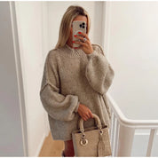 Damen übergroßer Strickpullover