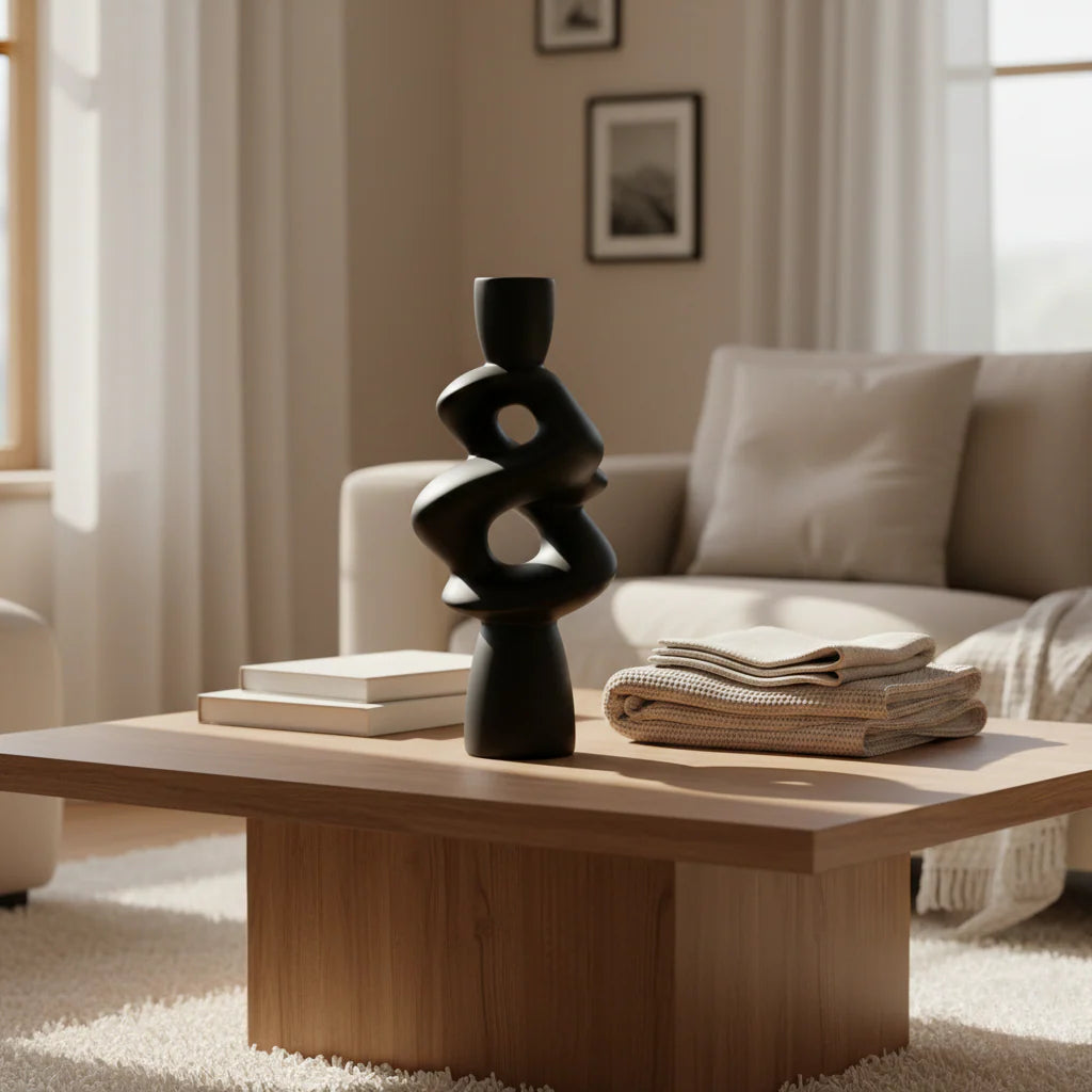 Skulp - Skulpturale Vase in Schwarz