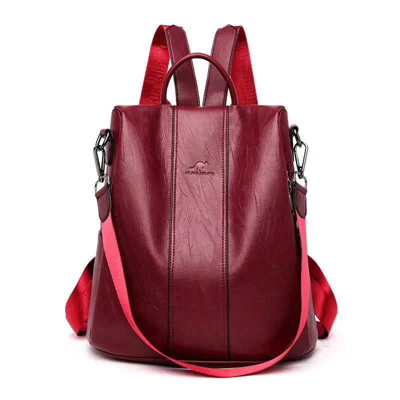 Lederrucksack mit mehreren Fächern