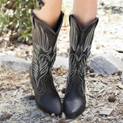 Bestickte Spitzzehen Cowboystiefel