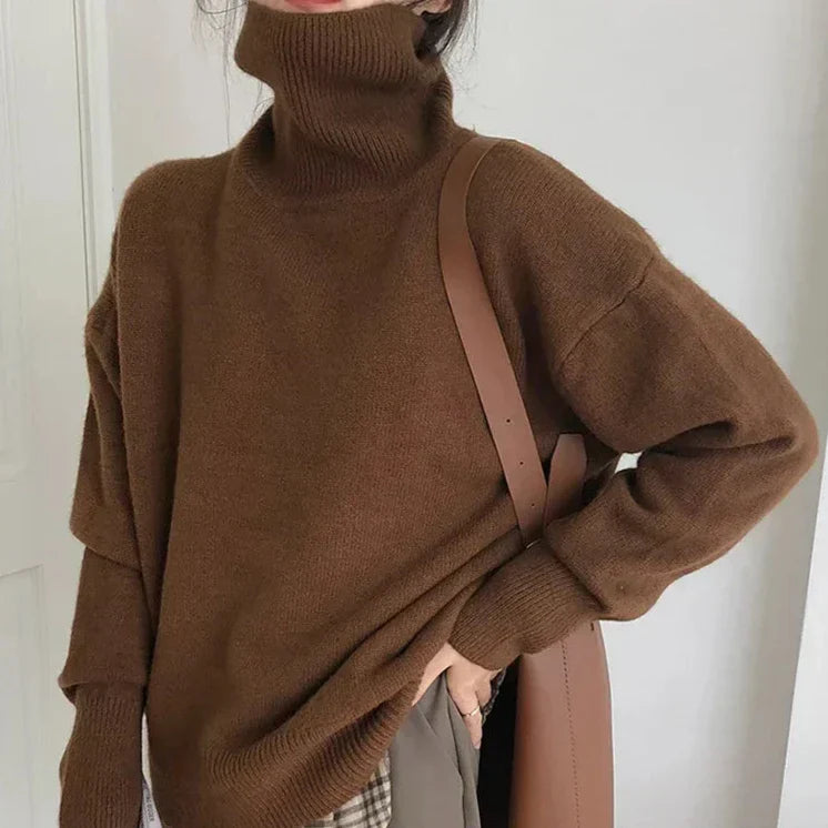 Damen Herbst und Winter Rollkragenpullover