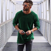 Herren Lange Strickpullover Sweatshirt