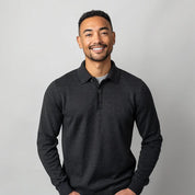 Langarm Polo Strickpullover