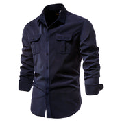 Slim Fit Langarm Hemd mit Brusttasche