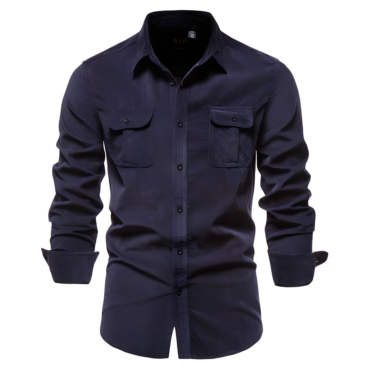Slim Fit Langarm Hemd mit Brusttasche