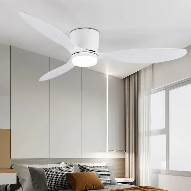 Hailie Deckenventilatoren mit niedrigem Sockel Kühlungsventilatoren Beleuchtung